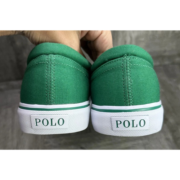 Polo Ralph Lauren Mens Size 10 Faxon X Trim Canvas Green Sneakers Shoes Lace-Up - Picture 6 of 7